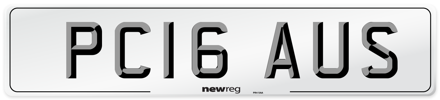 PC16 AUS Number Plate from New Reg